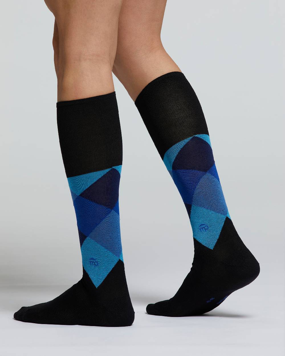Pompea CALZA LUNGA COTONE OLIVO DECORAZIONE ARGYLE Offerta speciale