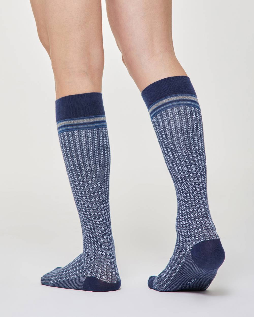 Pompea Calza lunga Efrem cotone con motivo cravatteria Online Outlet