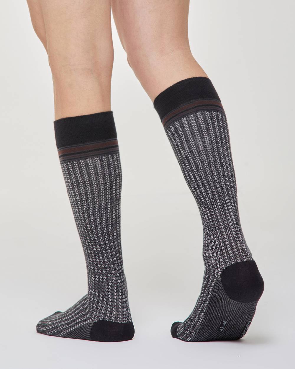 Pompea Calza lunga Efrem cotone con motivo cravatteria Offerta temporanea