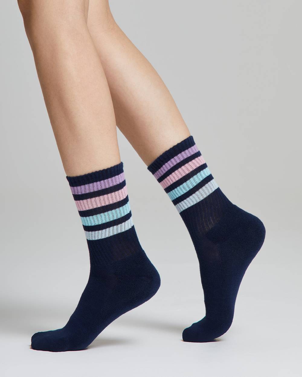 Pompea Calza tennis Chiara con righe multi-color Super sconto