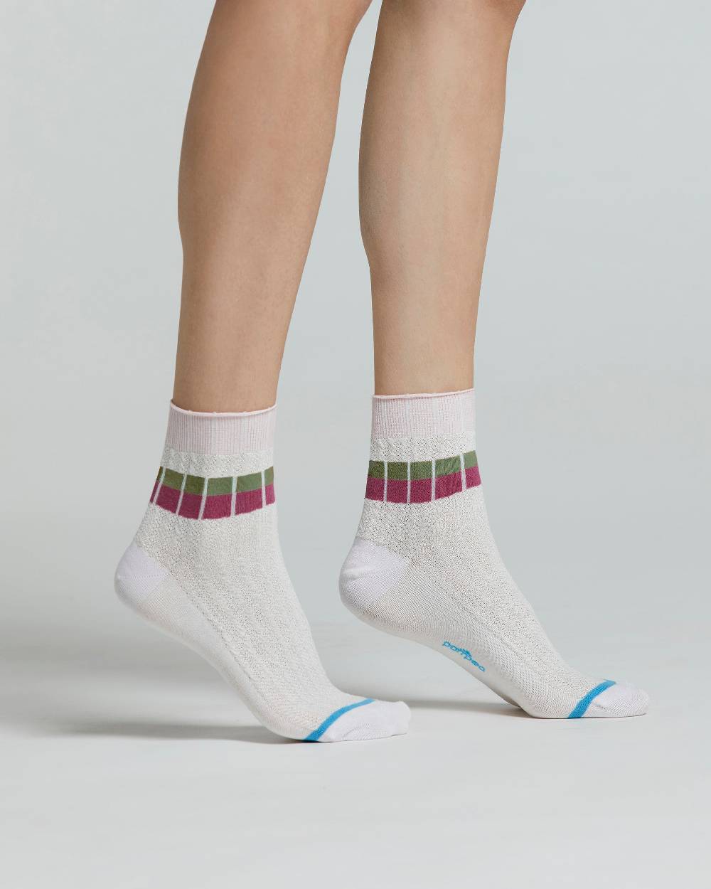 Pompea CALZINO COTONE BEGONIA CON RIGHE ORIZZONTALI A CONTRASTO Prezzo Ridotto