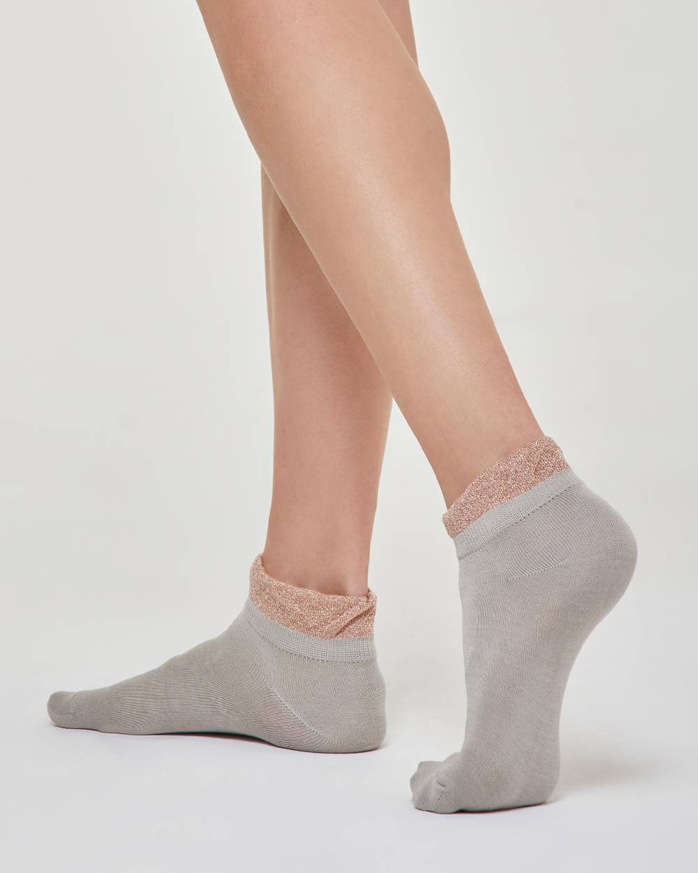 Pompea CALZINO COTONE BICE CON ROUCHE IN LAMÉ Sconto