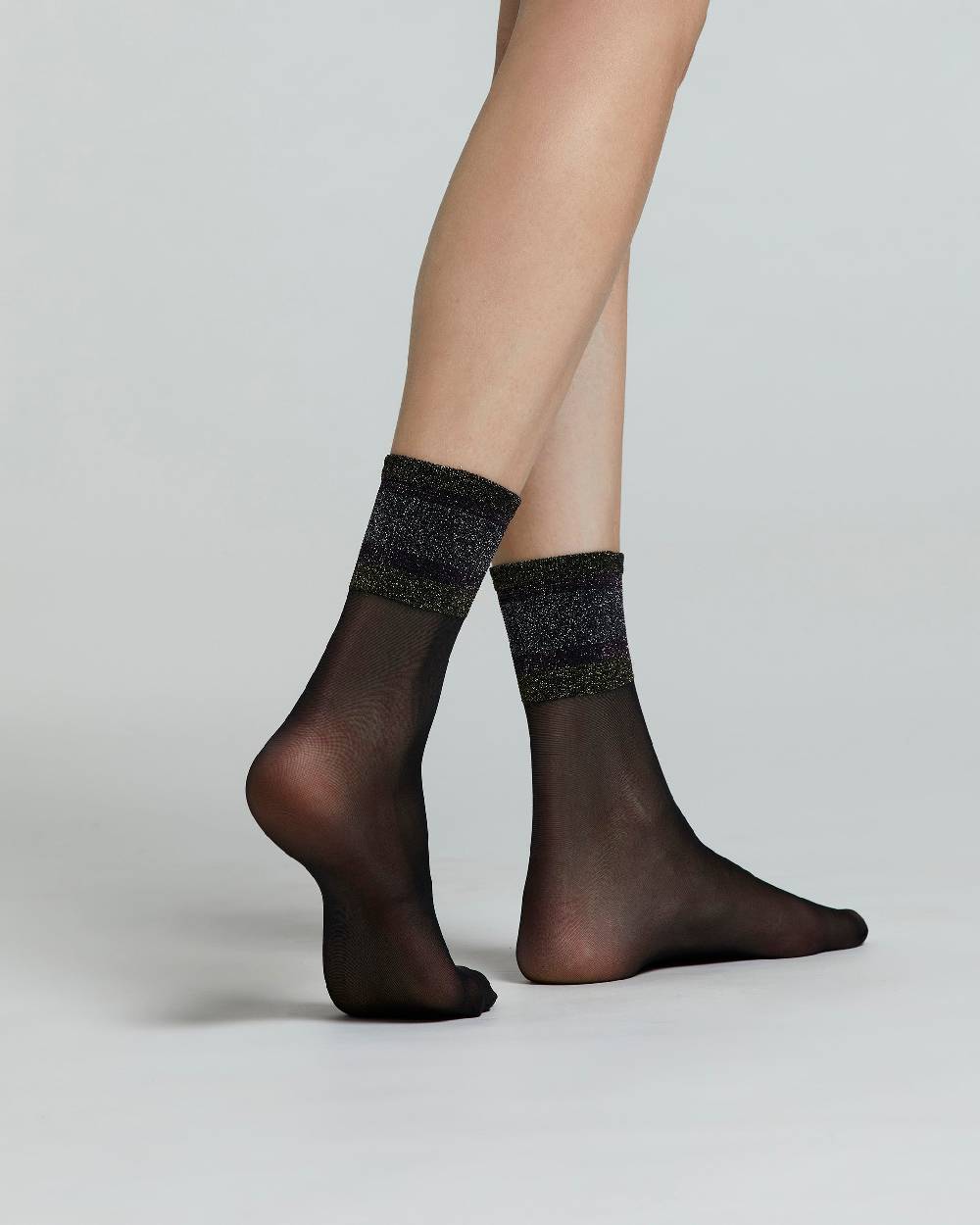 Pompea CALZINO VELATO FLEUR CON BORDO A RIGHE Enormi sconti