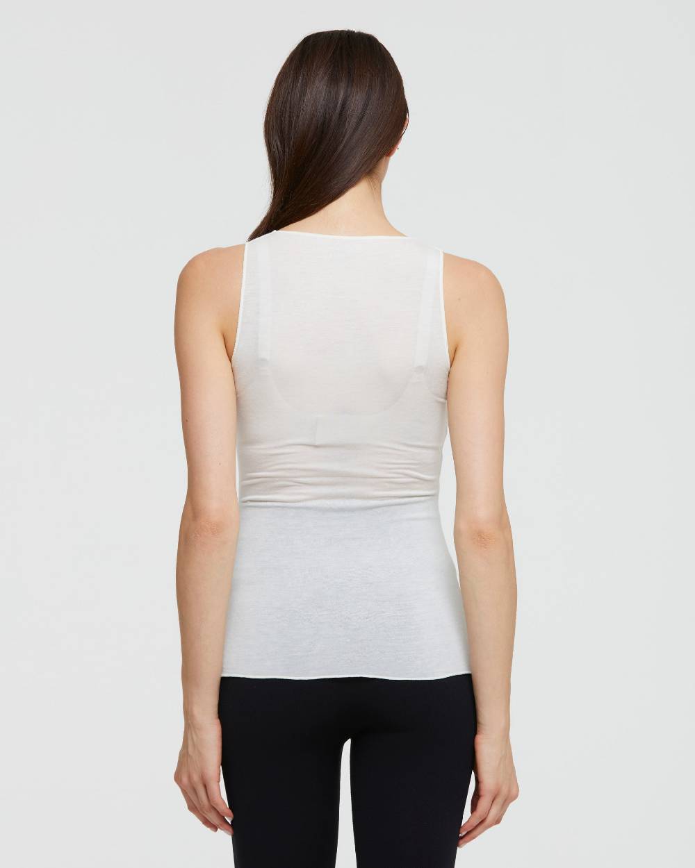 Pompea CANOTTA SCOLLO TONDO IN MODAL CASHMERE Vendita calda