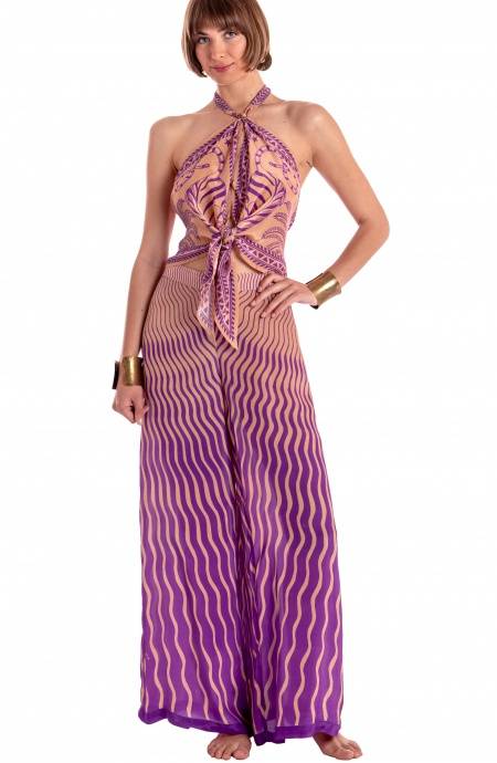 Pin Up Stars PANTALONE PALAZZO STAMPA TIGER SUN Soddisfazione Garantita