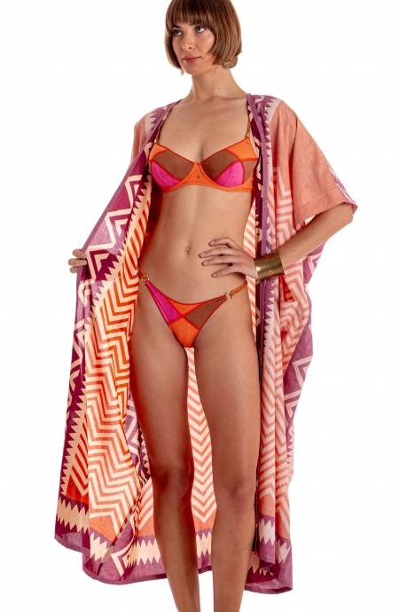 Pin Up Stars KIMONO LUNGO STAMPA BEAUTIFUL TREE Negozi Online