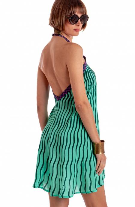 Pin Up Stars ABITO CORTO CON ALLACCIATURA COLLO STAMPA TIGER SUN Fino Al -60%