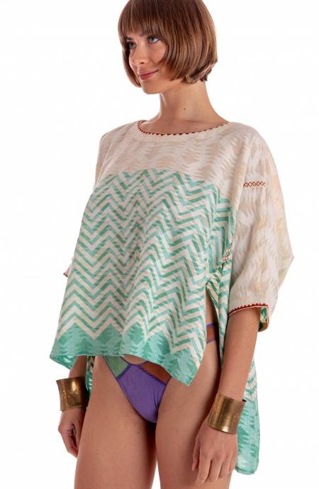 Pin Up Stars BLUSA CON CINTURA STAMPA BEAUTIFUL TREE Prezzo Ridotto