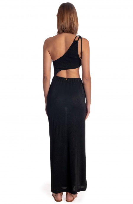 Pin Up Stars ABITO LUNGO MONOSPALLA CUT-OUT LUREX Vendita Economica