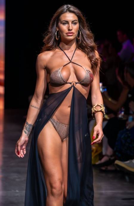 Pin Up Stars BIKINI TRIANGOLO IMBOTTITO LAMÈ CON ACCESSORIO STAMPA TIGER SUN Vendite Flash