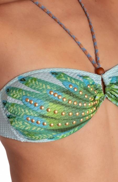 Pin Up Stars BIKINI FASCIA IMBOTTITA CON BORCHIE STAMPA WINGS Promozione Limitata