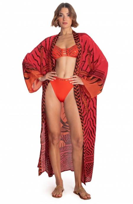 Pin Up Stars KIMONO LUNGO STAMPA TIGER SUN Offerta
