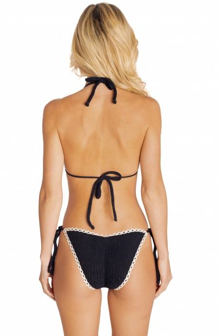 Pin Up Stars BIKINI TRIANGOLO IMBOTTITO GOFFRATO CON PASSAMANERIA TINTA UNITA Sottocosto