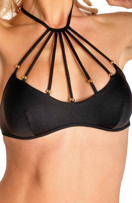 Pin Up Stars BIKINI BRASSIERE RAGGIO CON PERLE TINTA UNITA Convenienza