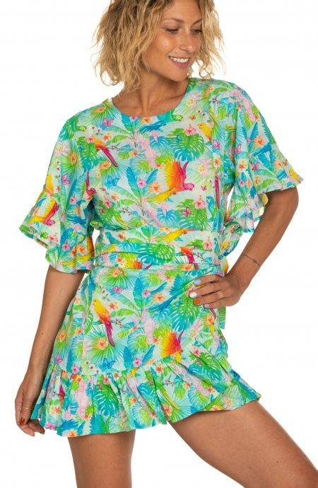 Pin Up Stars Abito Pareo In Cotone Stampa Happy Tropical Acquista Ora