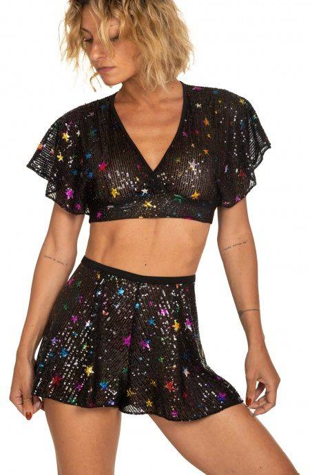 Pin Up Stars Crop Top Incrociato Stella Capricciosa Prezzo Ridotto