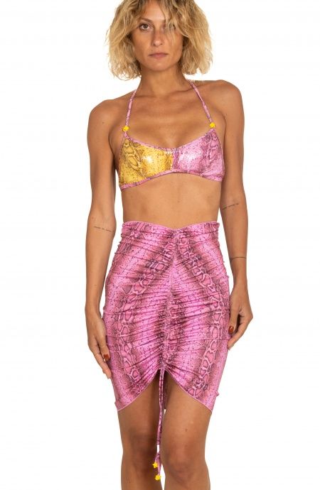 Pin Up Stars Gonna Tubino Con Coulisse Stampa Eccentric Animal In Vendita