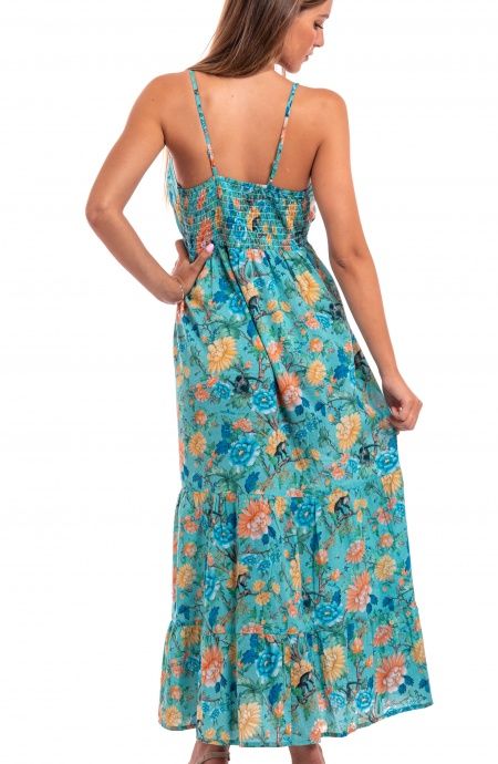 Pin Up Stars Abito Cotone Inserti Pizzo Stampa Monkey Nuova