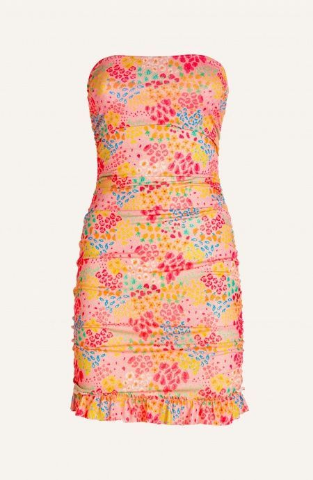 Pin Up Stars Tubino Off-Shoulders Arricciato Lurex Stampa Tutti Frutti Italia