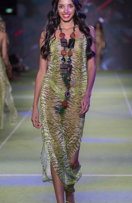 Pin Up Stars Abito Sottoveste Crepon Lamè Stampa Tigre Negozi Online
