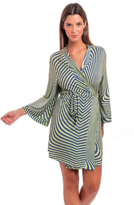 Pin Up Stars Vestito Aperto Jersey Stampa Optical Consegna Veloce