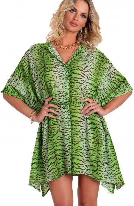 Pin Up Stars Poncho Mussola Di Viscosa Stampa Tigre Shopping Online