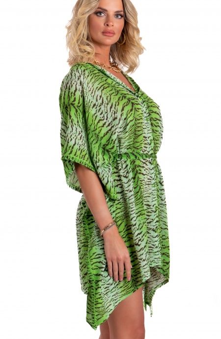 Pin Up Stars Poncho Mussola Di Viscosa Stampa Tigre Shopping Online