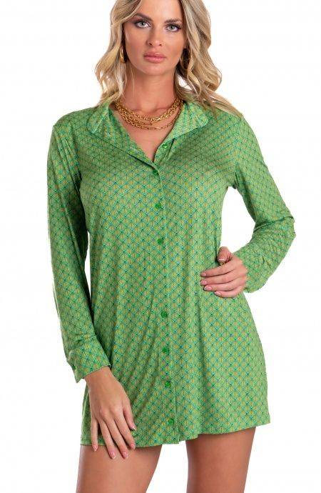 Pin Up Stars Chemisier in Jersey Stampa Squame Prezzo Ridotto
