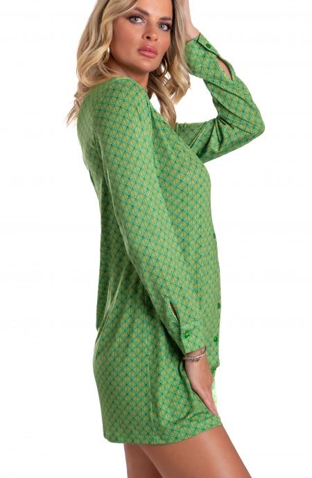 Pin Up Stars Chemisier in Jersey Stampa Squame Prezzo Ridotto