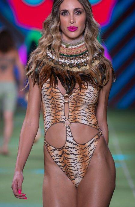 Pin Up Stars Costume Intero Con Anelle Stampa Tigre Shopping Online