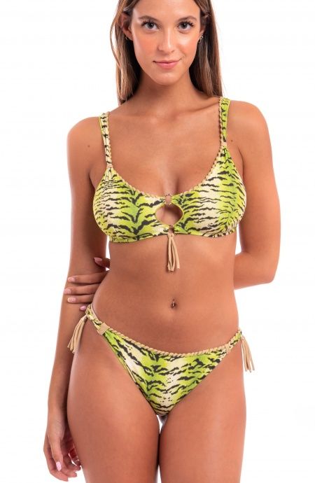 Pin Up Stars Bikini Brassiere Stampa Tigre Ricamo Punto Cavallo Prezzo Ridotto