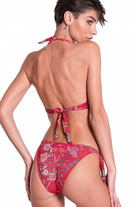 Pin Up Stars Bikini Brassiere Scollo Incrociato Slip Fiocchi Camaleonte Pezzi Unici