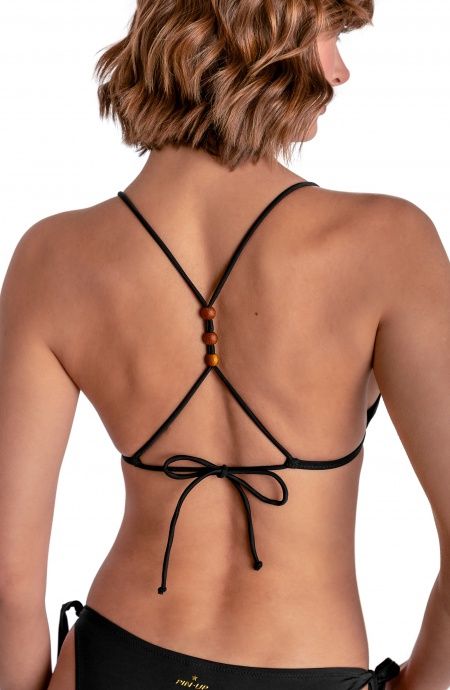 Pin Up Stars TOP BIKINI TRIANGOLO IMBOTTITO CON PERLE E CONCHIGLIE TINTA UNITA Shopping Online