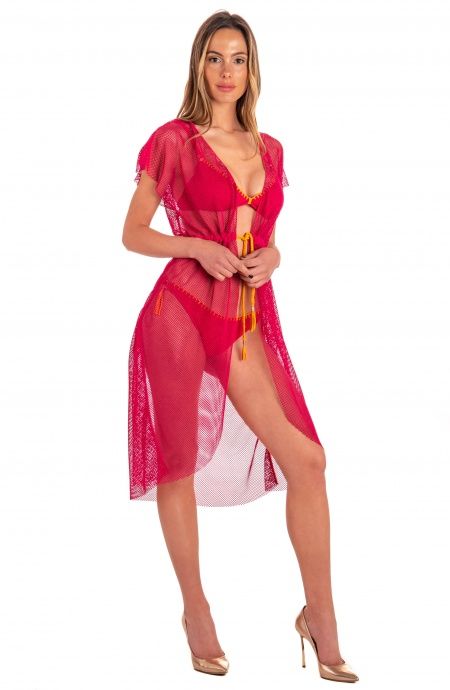 Pin Up Stars Abito Con Coulisse Tinta Unita Rete Presa