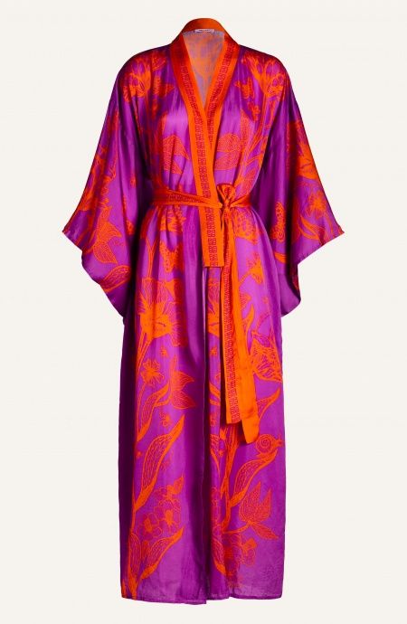 Pin Up Stars Kimono Viscosa Satin Principe Azzurro Offerta