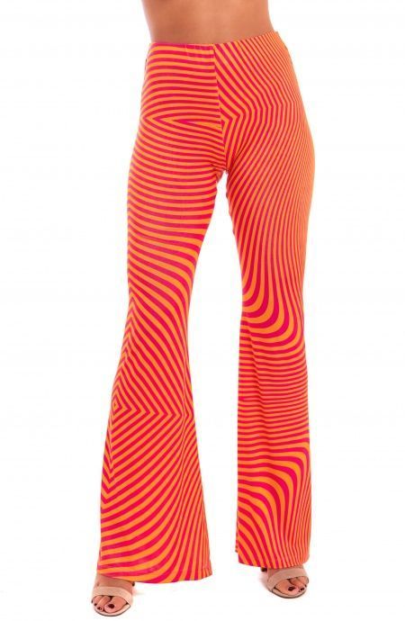 Pin Up Stars Pantalone a Zampa Jersey Stampa Optical 2025