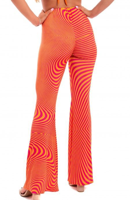 Pin Up Stars Pantalone a Zampa Jersey Stampa Optical 2025