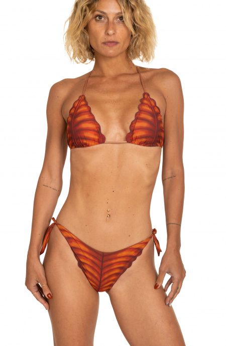 Pin Up Stars Bikini Triangolo Imbottito Foglia In Lycra Riciclata Vendita Calda