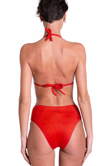 Pin Up Stars Bikini Triangolo Imbottito Slip a Vita Alta Ricamo Conchiglie Italy