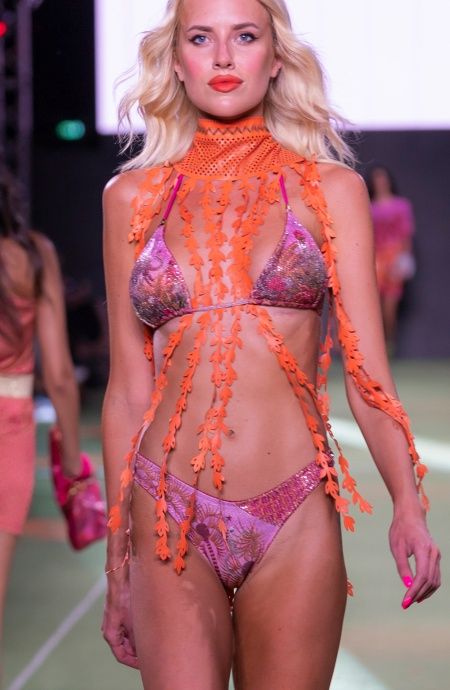 Pin Up Stars Bikini Triangolo Imbottito Palm Paradise Piquet Lurex e Paillettes Convenienza