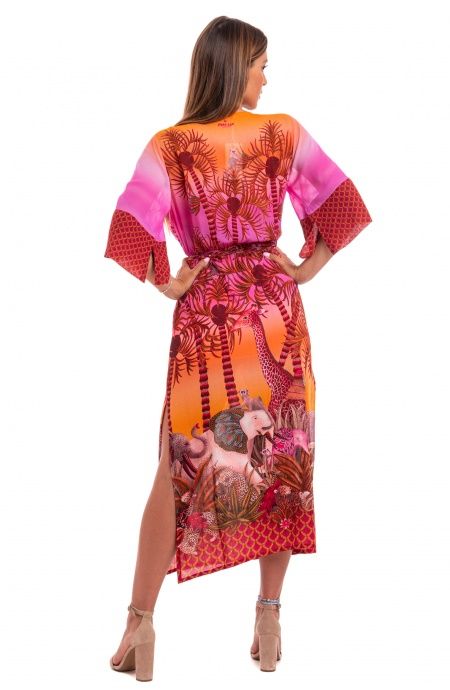 Pin Up Stars Kimono Mussola di Viscosa Palm Paradise Italia