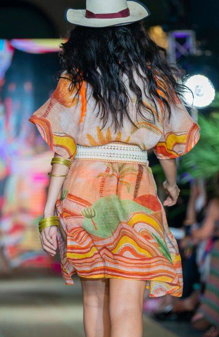 Pin Up Stars Poncho In Garza Stampa Dune Promozione
