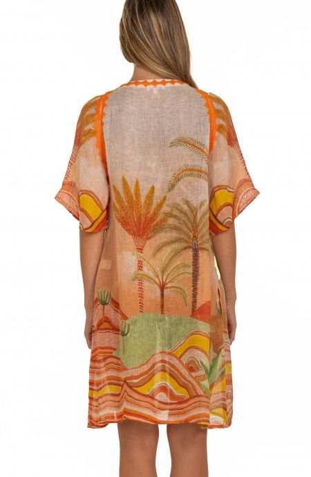 Pin Up Stars Poncho In Garza Stampa Dune Promozione