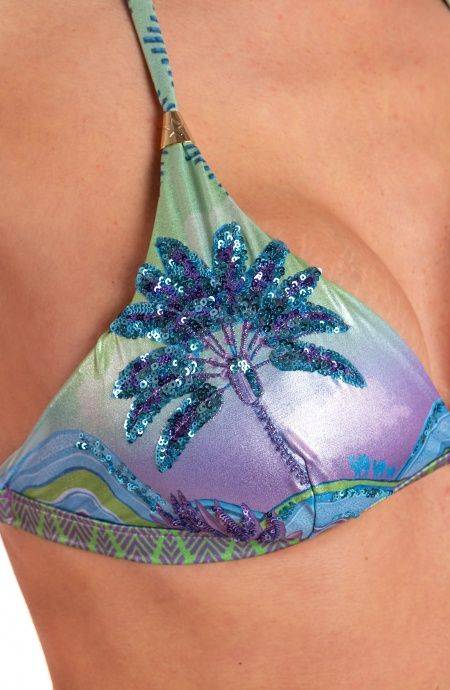 Pin Up Stars Bikini Brassiere Slip Fiocchi Stampa Ricamo Paillettes Dune Economico