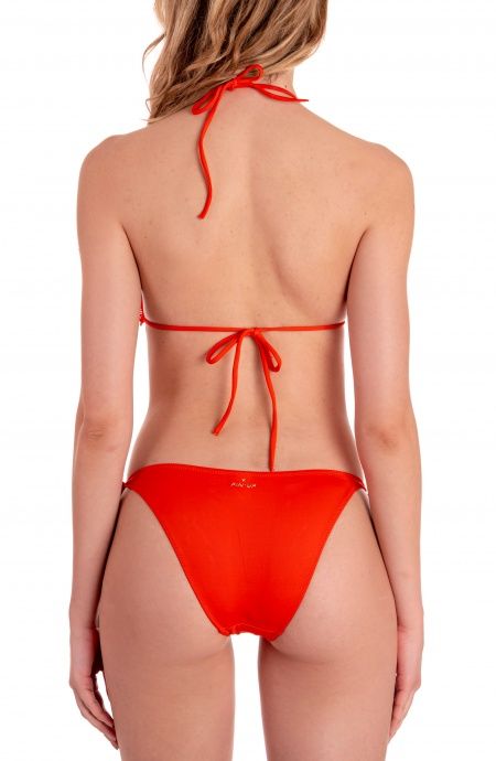Pin Up Stars Bikini Triangolo Imbottito Slip Fiocchi Foglie Laser Tinta Unita Pezzi Unici