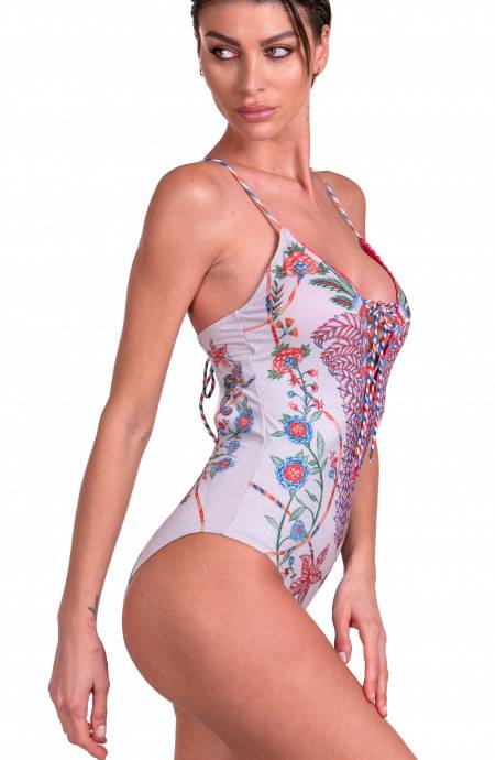 Pin Up Stars Costume Da Bagno Intero Incrociato Camaleonte Consegna Veloce