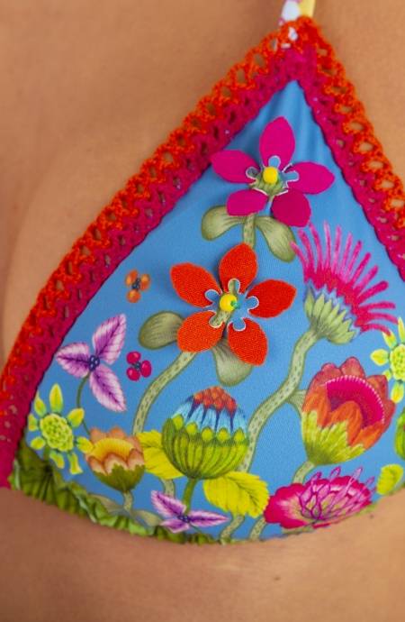 Pin Up Stars Bikini Triangolo Imbottito Slip Fiocchi Jungla Attitude Affare Del Giorno