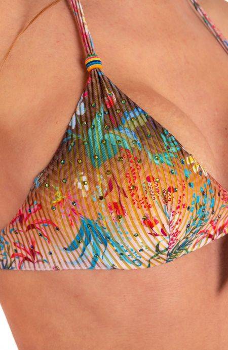 Pin Up Stars Bikini Balconcino Con Ferretto Slip Medio Flower Rainbow Strass Negozio online di fabbrica