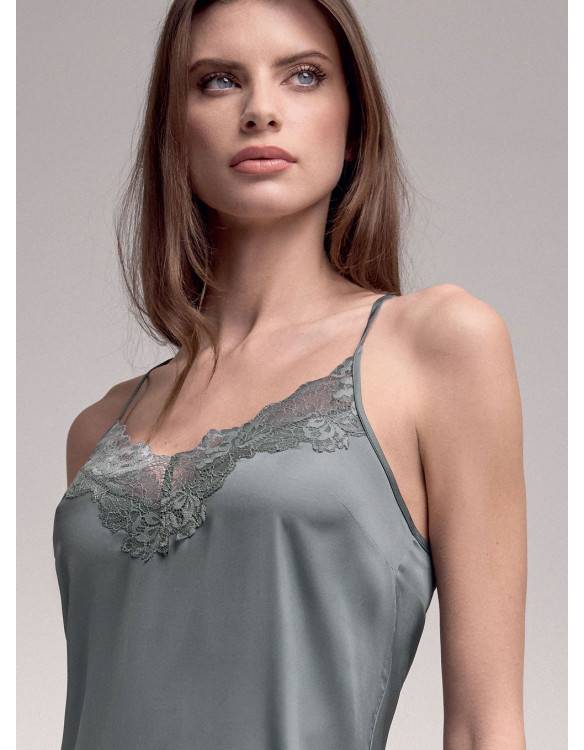 Lormar Camicia da notte spalla stretta - Serie SATÈN I Più Venduti