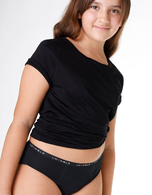 Lovable Slip da Ciclo per Adolescenti MY FIRST PERIOD PANTIES, flusso Medio, Nero Officina